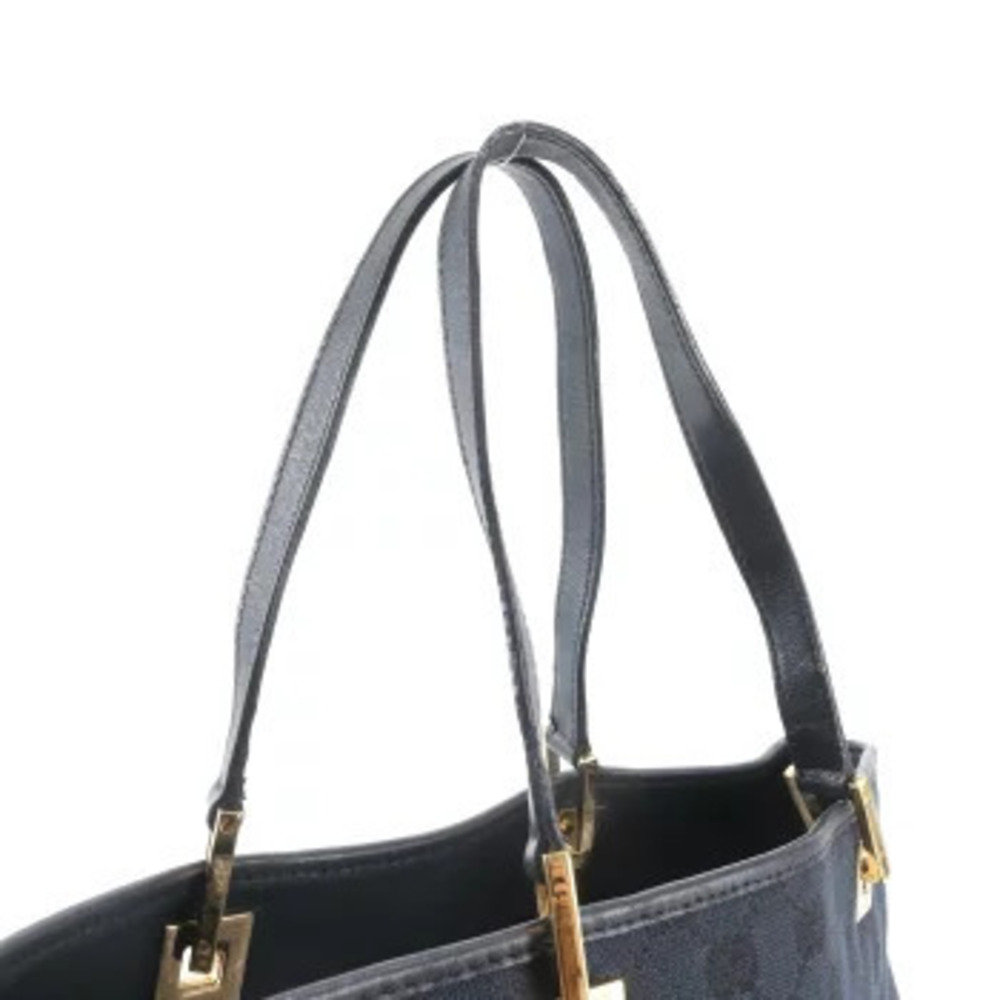 Gucci bag leather GG canvas Handbag tote shoulder Black